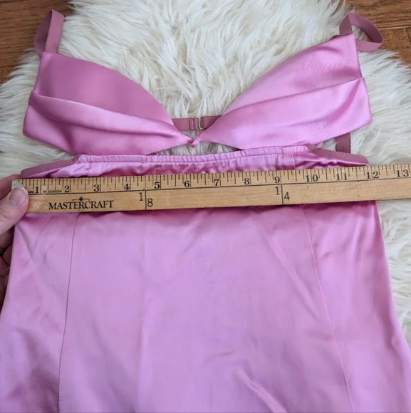 Nensi Dojaka Double Petal Satin Maxi Dress Pink Small - Picture 12 of 15